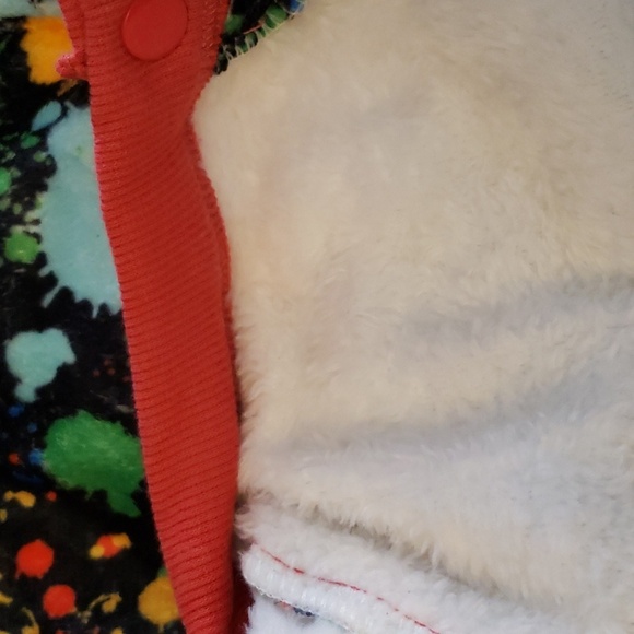 Lovinpet Black Paint Splattered Print Plush Snap Closed Coat Size XXL - Picture 6 of 10